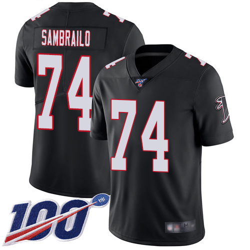 Atlanta Falcons Limited Black Men Ty Sambrailo Alternate Jersey NFL Football 74 100th Season Vapor Untouchable